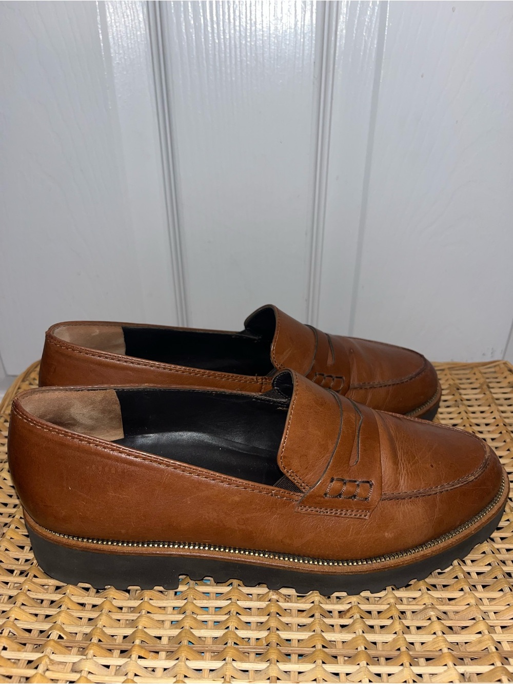 PAUL GREEN Cognac leather loafers